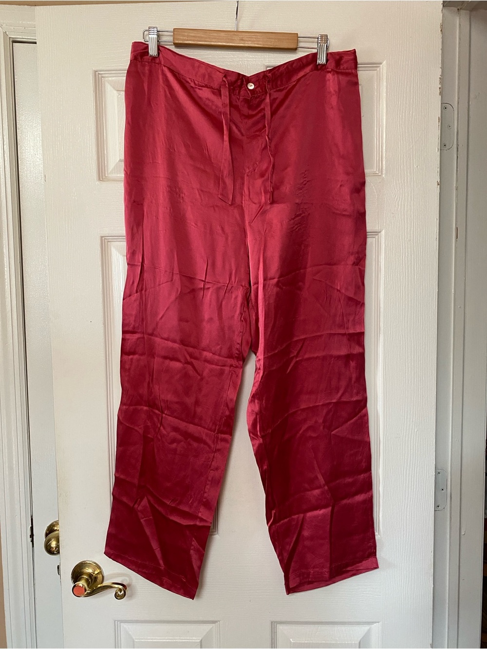 VTG Nordstroms Lingerie Rose Pink Silk Pajamas Set Top Pants Bottoms - Picture 5 of 15